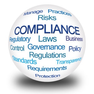 Compliance Word Cloud on White Background