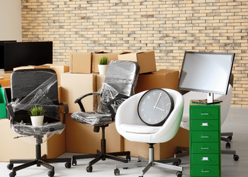 office packed up for move